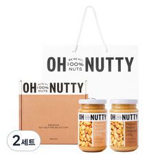 오넛티 100 땅콩버터 오리지널 230g + 크런치 230g + 박스 + 쇼핑백 세트, 2세트