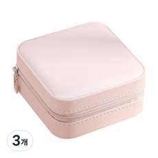 윰스 휴대용 보석 액세서리 미니 보관 케이스, 소프트핑크, 3개