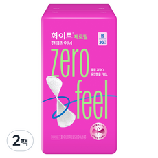 화이트 제로필 팬티라이너, 2개, 36개입, 롱
