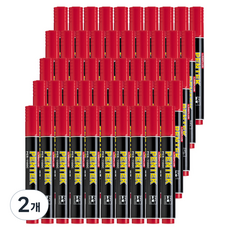 Lineplus Pentech 油性麥克筆 方頭, 100個, 紅色