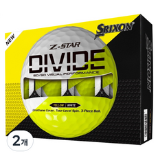 스릭슨 Z STAR DIVIDE 골프공 3피스, 화이트 + 옐로우, 12개입, 2개