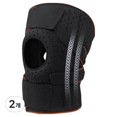 오버코드 스포츠 런닝 테니스 벨크로 무릎보호대 BRP3579, 블랙, 2개