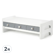 레토 2단 서랍형 모니터 받침대 LMS-DT08, 혼합 색상, 2개