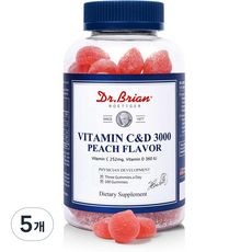닥터브라이언 비타민 C&D 3000 복숭아맛, 100정, 5개