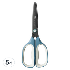 델리 3D 커브 블랙날 테프론 가위 TJ109, 블루, 5개