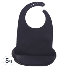 소울리치 튼튼하고 편리한 성인용 턱받이 XL 35.5 x 52 cm, 블랙, 5개