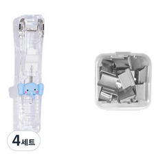모닝셀러 투명 푸시 클립 코끼리 + 핀 50p 세트, 4세트