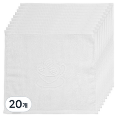 咖啡師純棉咖啡廳抹布 白色, 20個