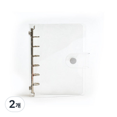 lucalab 迷你6孔PVC手帳封套, 透明, 2個