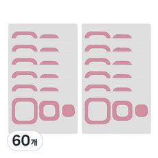 데이소이 다양한 모양 미끄럼 방지 스티커, 01 네모 핑크, 60개