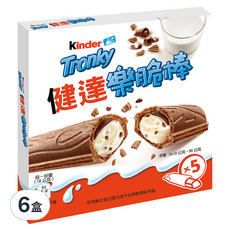 kinder 健達 樂脆棒 5條 18g - 酥脆威化外層 濃郁牛奶內餡 獨立包裝, 6盒