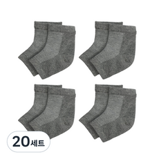 생활더하기 풋케어 발 뒤꿈치 보습 패드 양말 그레이, 20세트, 1매입