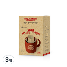 맥널티 핸드드립 커피필터 여과지, 30개입, 3개 30개입, 3개