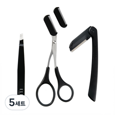 ELLE PARIS 눈썹정리 3종세트, 5세트, 블랙