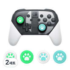 HOHOO 任天堂 Akitomo Switch Pro控制器 PS4 DualShock XBOX360 搖桿, 單一商品, 2套, 綠色 + 藍色