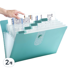 通勤倉庫 A4文件 文件收納 文件盒 325 x 245 mm 8格, 綠色, 2個