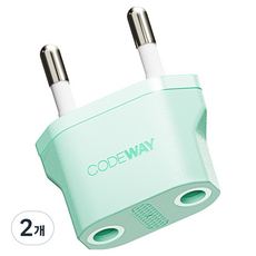 코드웨이 돼지코 220V 변환 유럽형 플러그, 43mm, 민트, 2개