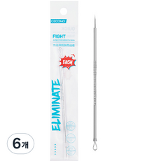 미니맥시 피지관리 블랙헤드 족집게 A, 실버, 6개