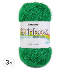 misoknit 彩虹菜瓜布毛線 80g, 3個, 03 正綠色