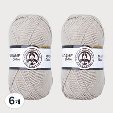 DIKTAS Madame Cotton棉質混紡毛線 2入, 5.米色, 6個