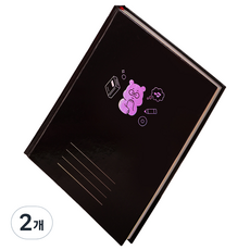 리훈 곰부 체크리스트 투두리스트 스몰, 블랙, 2개