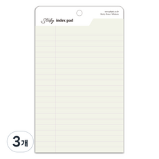 PLEPIC Sticky Index便條紙, 01 Line Natural, 40張, 3本