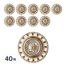 동대문단추왕 타이탄 단추 21mm, 골드, 40개