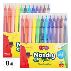 토루 논드라이 향기 사인펜, 12색, 8개
