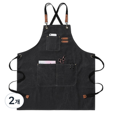 DAPER NAM 高級口袋帆布圍裙 150 x 68 cm, 2個, 黑色