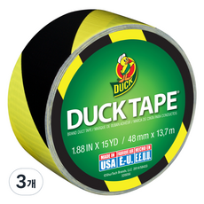 DUCK TAPE 彩色膠帶 安全標示 黃黑色, 3個