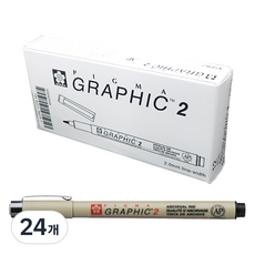 Pigma SAKURA 繪圖書法筆 2.0mm, BK, 24個