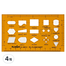 코링 템플레이트 컴퓨터처리용형판 도형자 126 x 75 mm K-8912, 4개