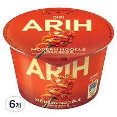 아리 모던누들 김볶음면 매운맛 컵 125g, 6개