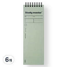 뮤니드 핸디 단어장 노트수첩 55매, 카키, 6개