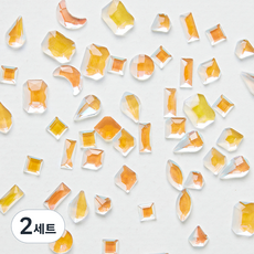 메이브라운 도형믹스 네일스톤, 오로라오렌지, 2세트