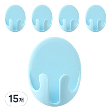 Realpicky 免鑽孔多用途電線整理收納夾, 15個, 天藍色