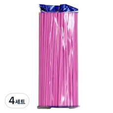 마다꾸미 요술 매직 파티 벌룬 막대풍선 100p 세트, 파스텔로즈레드, 4세트