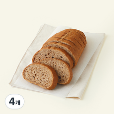 브로드카세 발효종 순수 통밀빵, 320g, 4개, 1개입