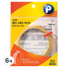 Printec 金色多用途膠帶補充包 18mm x 20m GR1820B, 6個, 透明