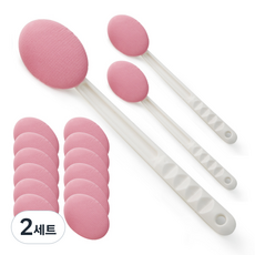 쓱싹 핸들 목욕 바디브러쉬 3p + 볼타월 10p 세트, 핑크, 2세트