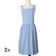쏘앤영 공주풍 기름때 방지 앞치마, 블루, 2개
