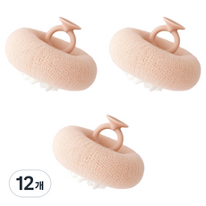 데일리픽 부드러운 원형 샤워볼, 핑크, 12개, 1개입