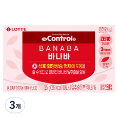 롯데자일리톨 아임컨트롤껌 바나바 케이스, 25g, 3개