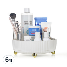 코멧 모던 회전형 화장품 정리함 소형, 화이트, 6개
