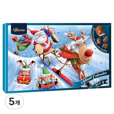 바론초콜릿 어드벤트 캘린더 초콜릿 블루, 200g, 5개