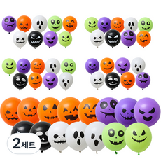 P&B UNITY 萬聖節隨機出貨橡膠氣球50種套組, 2套, 07 印刷5色混合