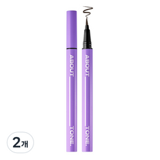 持久速乾眼線筆, 2支, 02 Brown