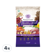 헬시20 전연령 강아지 습식 눈물 수제사료, 닭, 1kg, 4개