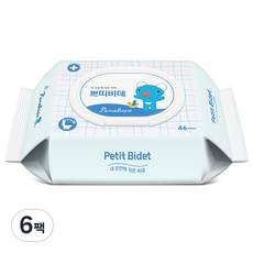 Penelope Pet Bidet低刺激廁所用濕紙巾 蓋型, 46張, 6包