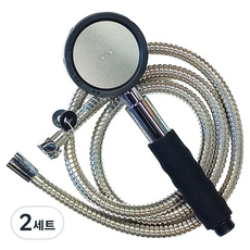 康夢 節水型蓮蓬頭套組 1.5m, 銀色 + 黑色, 2套